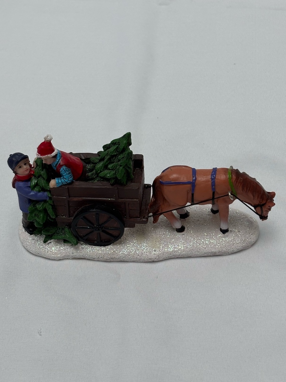 St. Nicholas Square Horse Pulling Wagon Christmas Holiday Decor